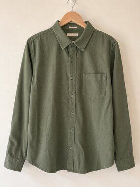 Hawker Rye Men’s Small Slim Woven Waffle Button-Up Shirt Olive Green